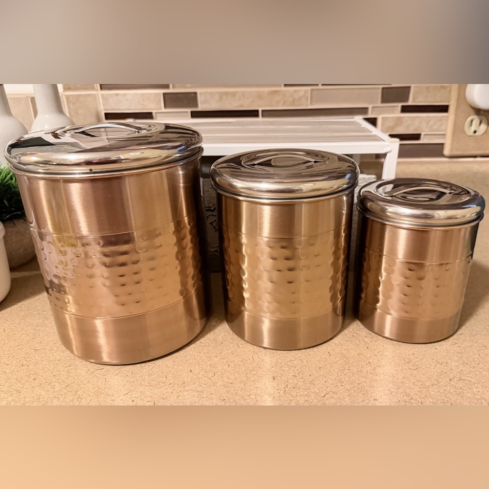 Stainless Steel Copper Canister Set